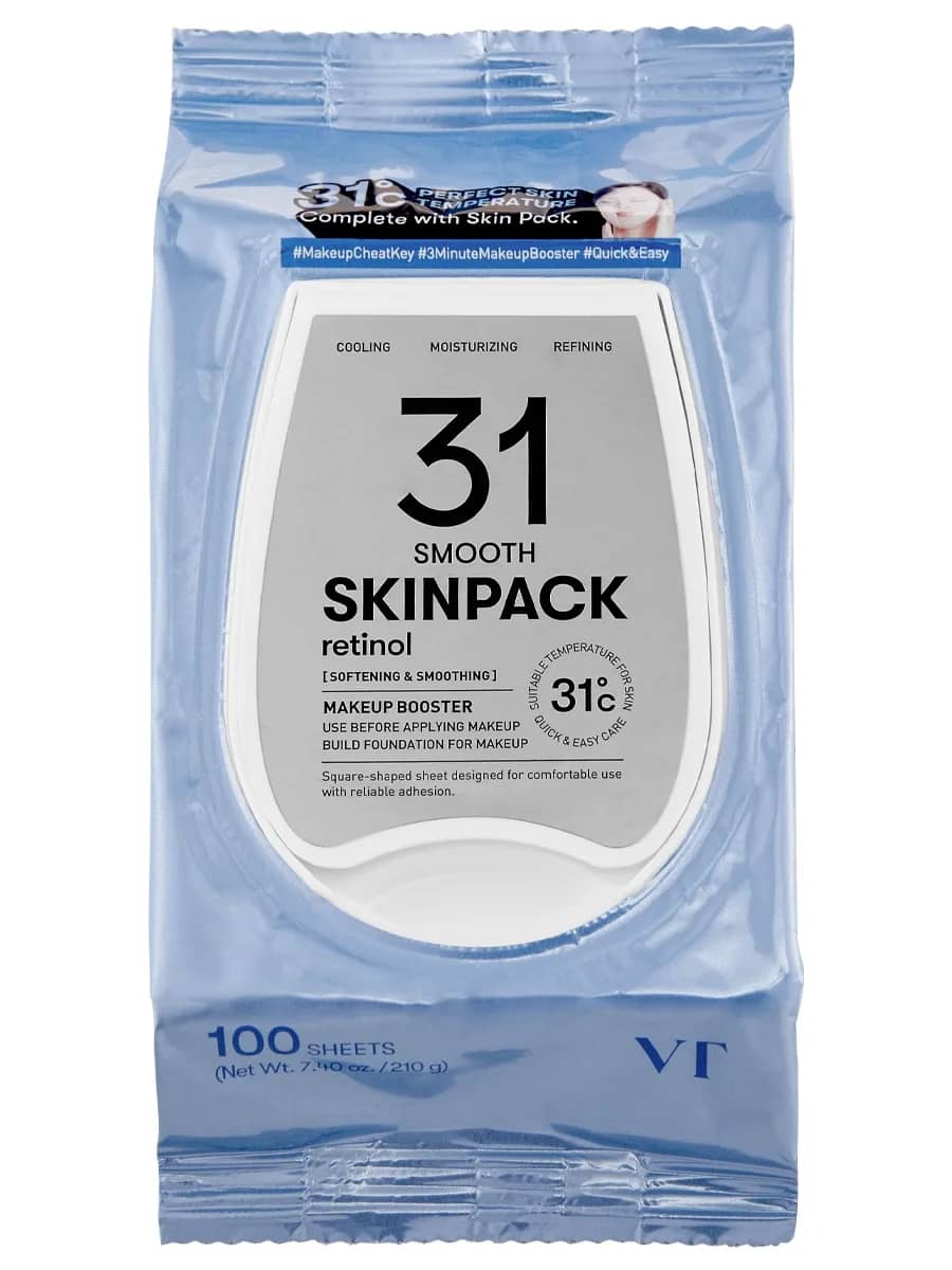 VT Cosmetics Обновляющие тонер-пэды с ретинолом для подготовки кожи к макияжу 31 Smooth Skin Pack 100 шт