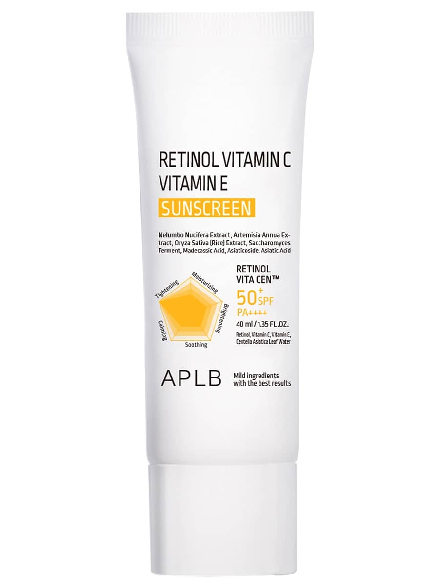 APLB Солнцезащитный крем с ретинолом и витаминами SPF50 Retinol Vitamin C Vitamin E Sunscreen 40 мл