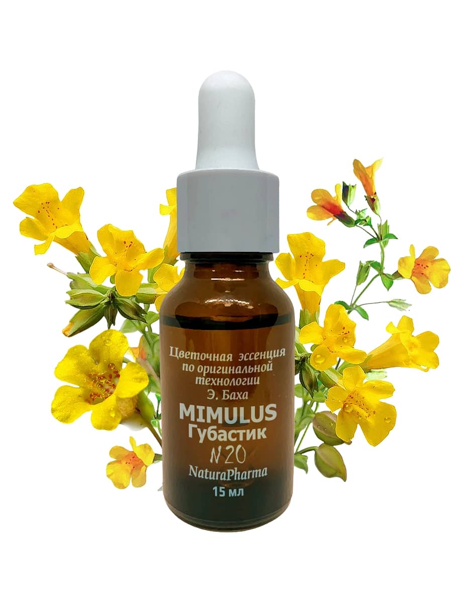 NaturaPharma Цветочная эссенция Баха №20 Губастик – Цветок смелости Mimulus 15 мл