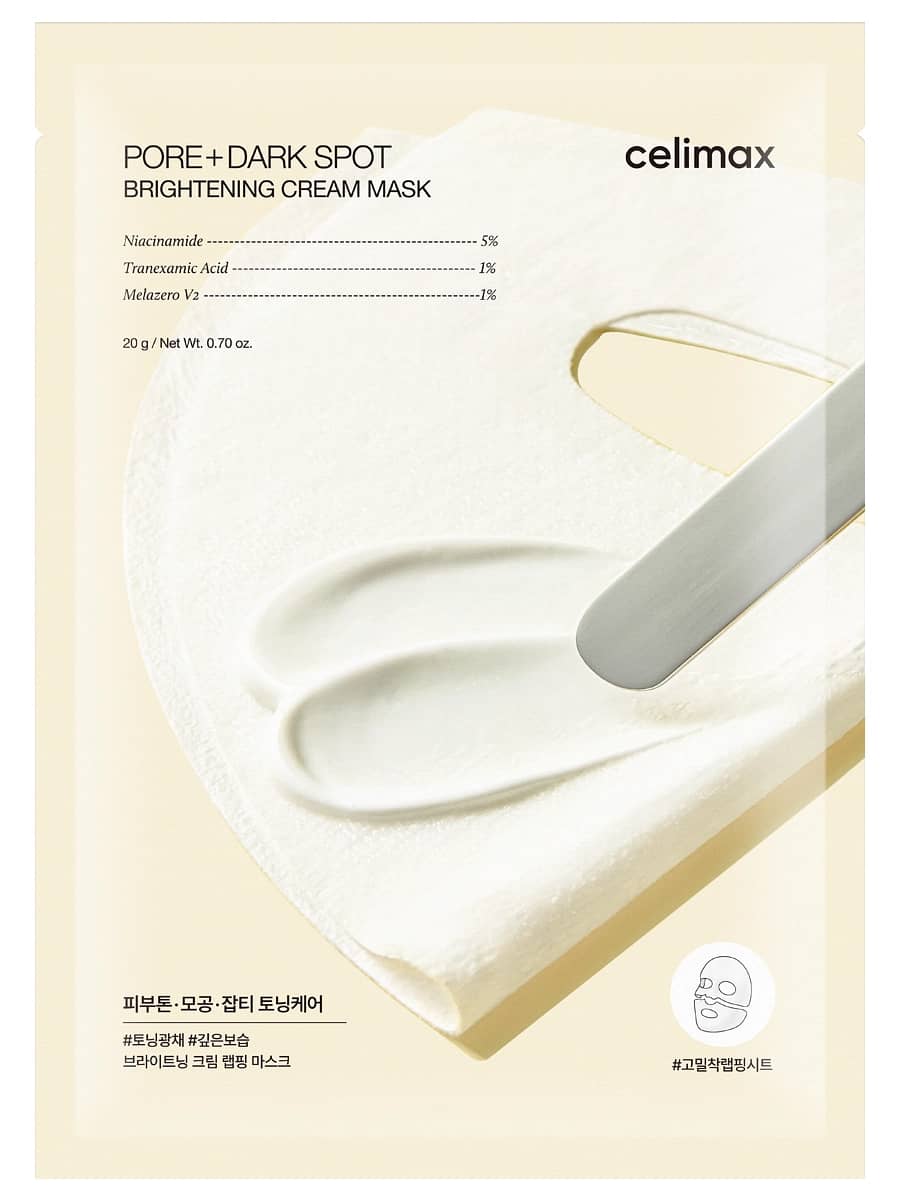 Celimax Осветляющая кремовая маска с ниацинамидом и керамидами Pore+Dark Spot Brightening Cream Mask 20 гр