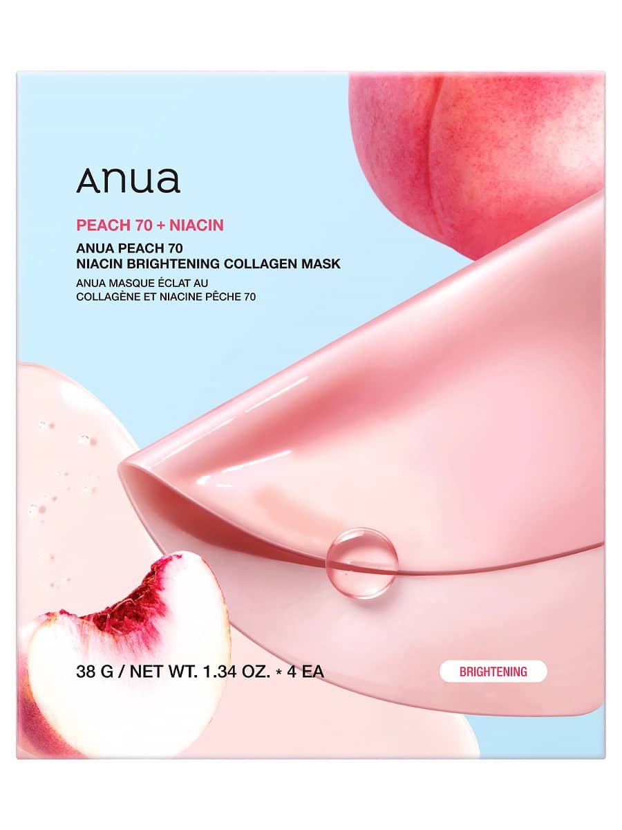Anua Осветляющая гидрогелевая маска с ниацинамидом и коллагеном Peach 70 Niacin Brightening Collagen Mask 38 гр х 4 шт