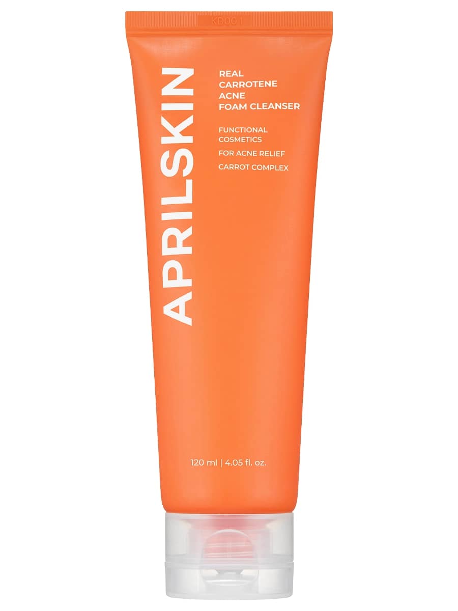 APRILSKIN Морковная пенка для умывания с салициловой кислотой против акне Real Carrotene Acne Foam Cleanser 120 гр