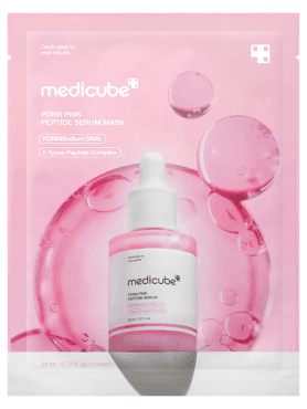 Medicube Восстанавливающая тканевая маска с ПДРН и пептидами для плотности кожи PDRN Pink Peptide Serum Mask 23 мл