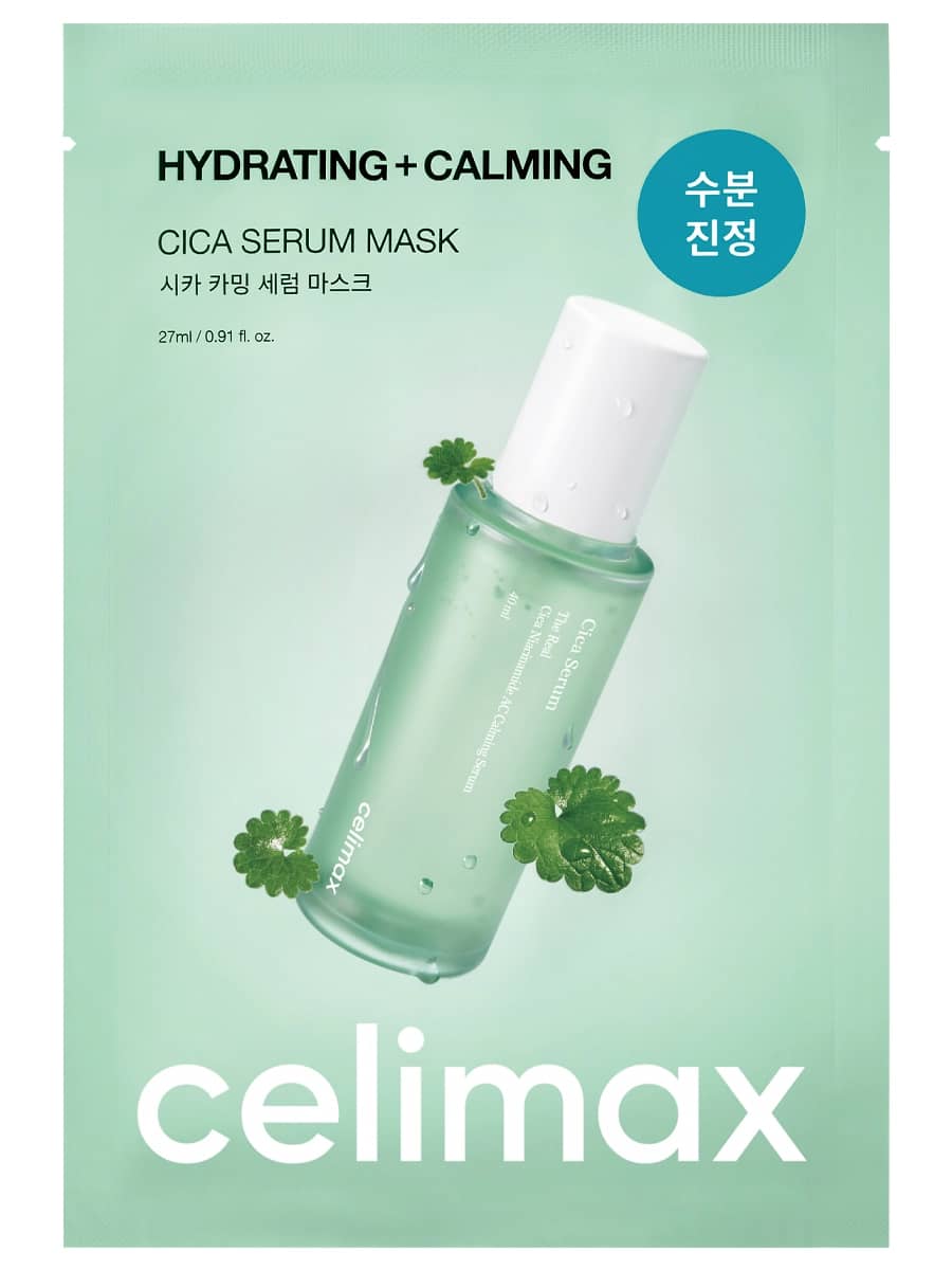Celimax Ампульная тканевая маска с экстрактом центеллы и гиалуроновой кислотой Hydrating Calming Cica Serum Mask 27 мл