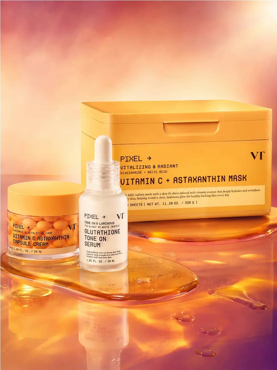 VT Cosmetics Комплект «Против постакне и пигментации»: тканевые маски, сыворотка, крем