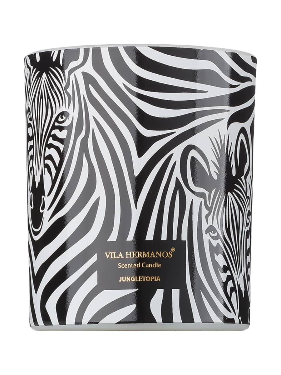 Vila Hermanos Ароматическая свеча «Белый кедр и амбра» Jungletopia Zebra Candle 200 гр