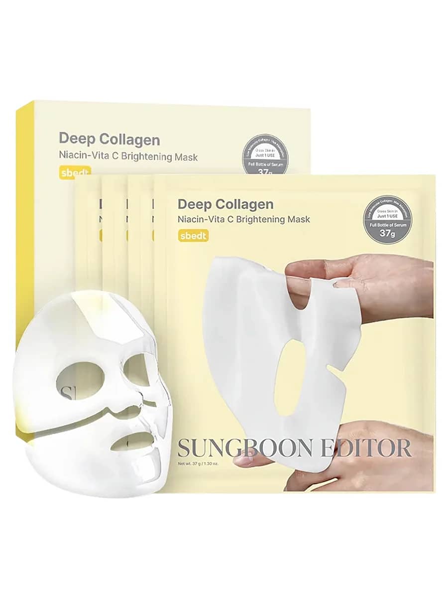 Sungboon Editor Осветляющая гидрогелевая маска Deep Collagen Niacin Vita C Brightening Mask 37 гр х 4 шт