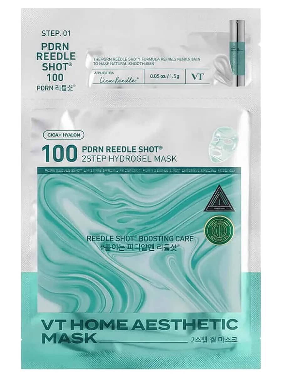 VT Cosmetics Двухступенчатая гидрогелевая маска с ПДРН и микроиглами PDRN Reedle Shot 100 2Step Hydrogel Mask 34 гр