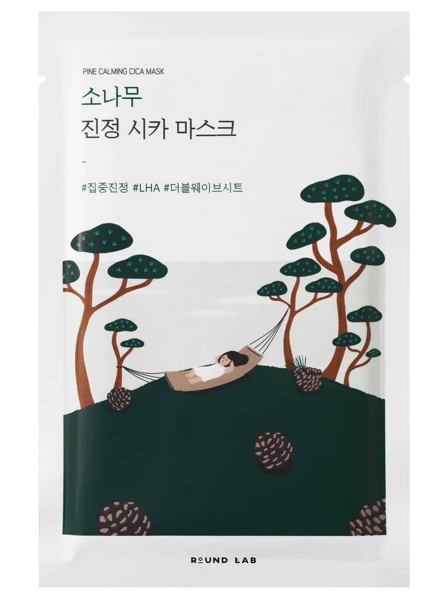 Round Lab Успокаивающая маска с экстрактами сосны и центеллы Pine Calming Cica Mask Sheet 27 мл