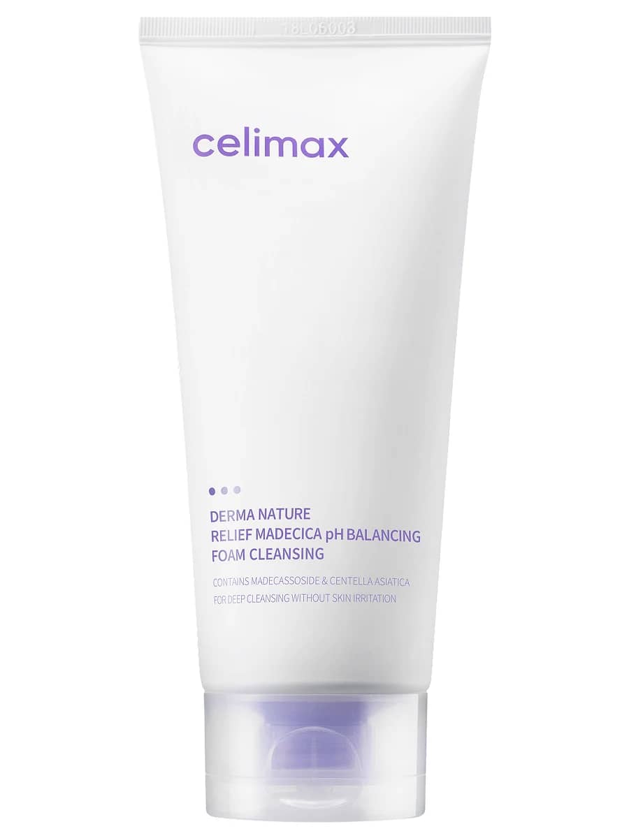 Celimax Слабокислотная очищающая пенка с центеллой азиатской Derma Nature Relief Madecica pH Balancing Foam 150 мл