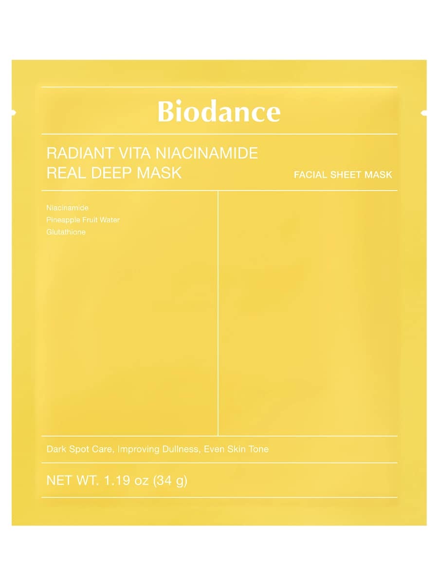 Biodance Осветляющая гидрогелевая маска с витаминным комплексом Radiant Vita Niacinamide Real Deep Mask 34 гр