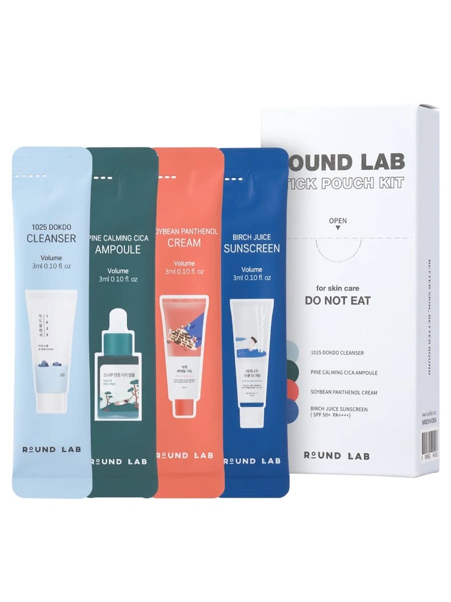 Round Lab Набор саше: пенка + сыворотка + крем + санскрин Stick Pouch Kit 3 мл х 12 шт