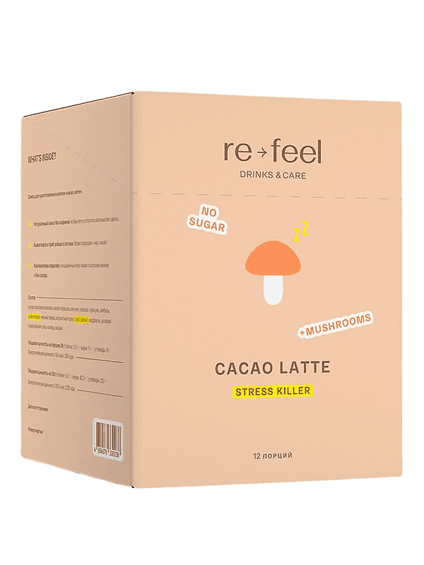 re-feel Какао-латте с грибами рейши и специями Cacao Latte 12 шт