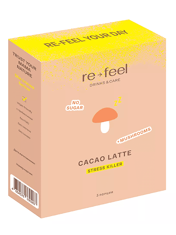 re-feel Какао-латте с грибами рейши и специями Cacao Latte 3 шт