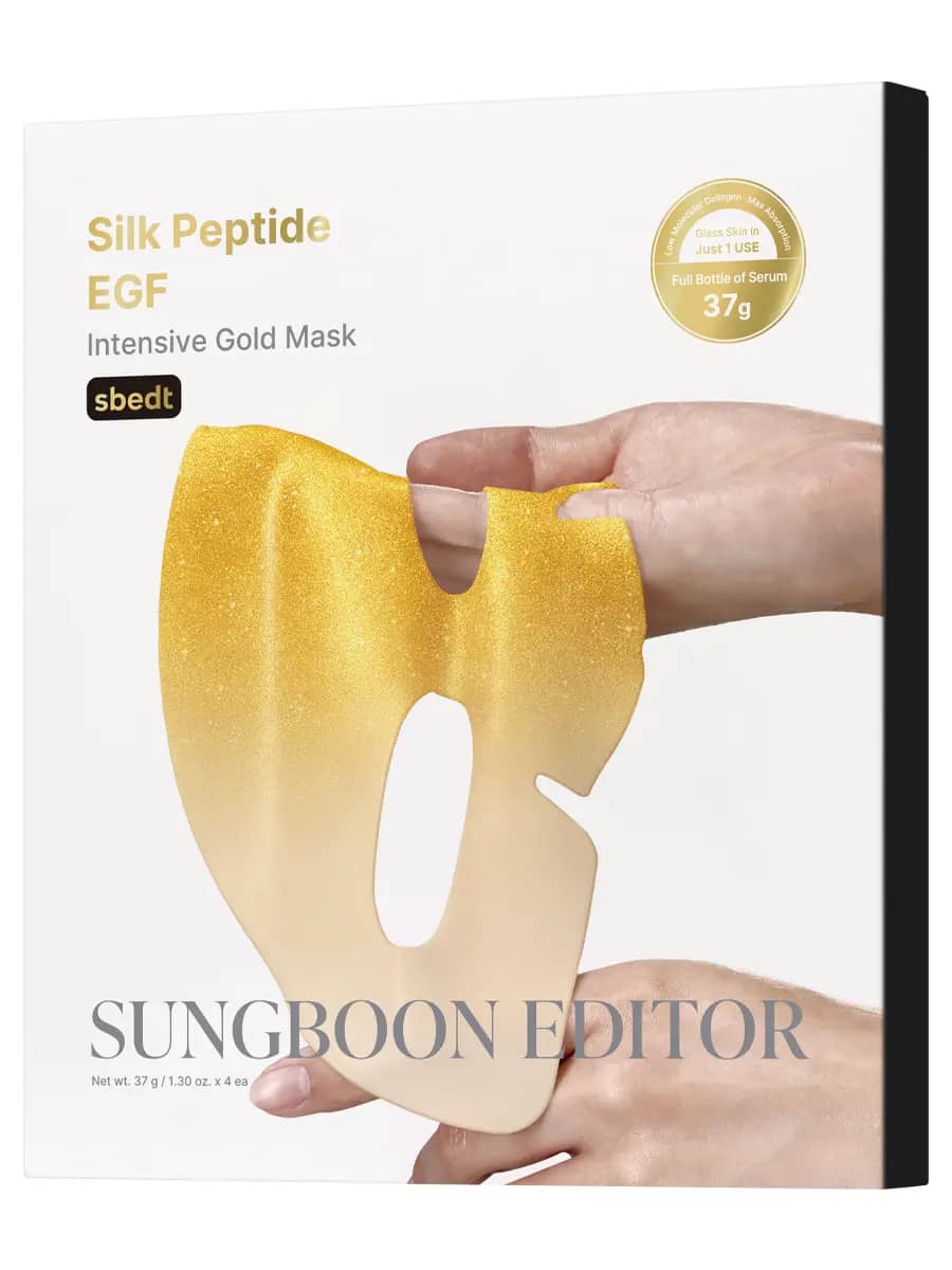 Sungboon Editor Омолаживающая гидрогелевая маска с EGF, пептидами и золотом Silk Peptide EGF Intensive Gold Mask 37 гр х 4 шт
