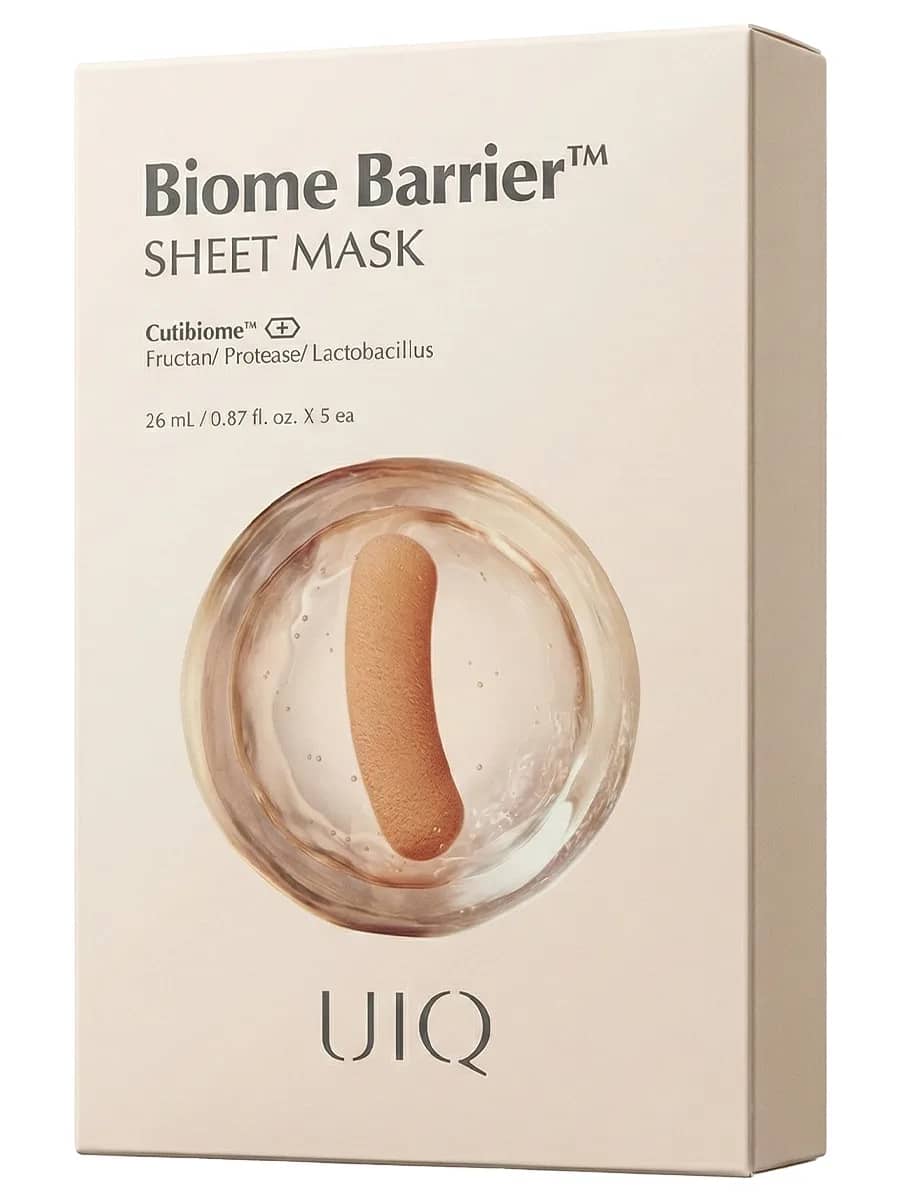 UIQ Увлажняющая маска с постбиотиками Biome Barrier Sheet Mask 26 мл х 5 шт