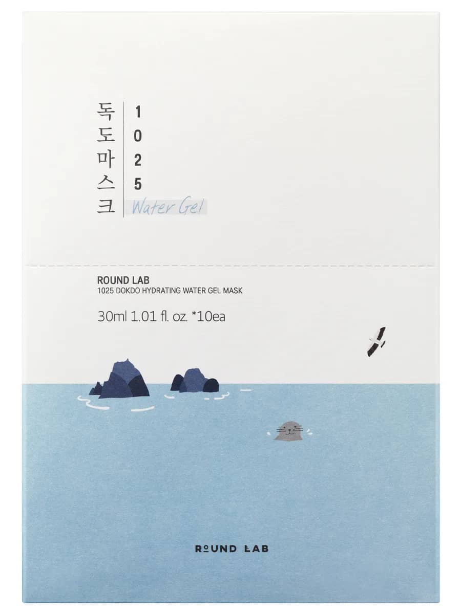 Round Lab Ультратонкая тканевая маска для глубокого увлажнения 1025 Dokdo Hydrating Water Gel Mask 30 мл х 10 шт