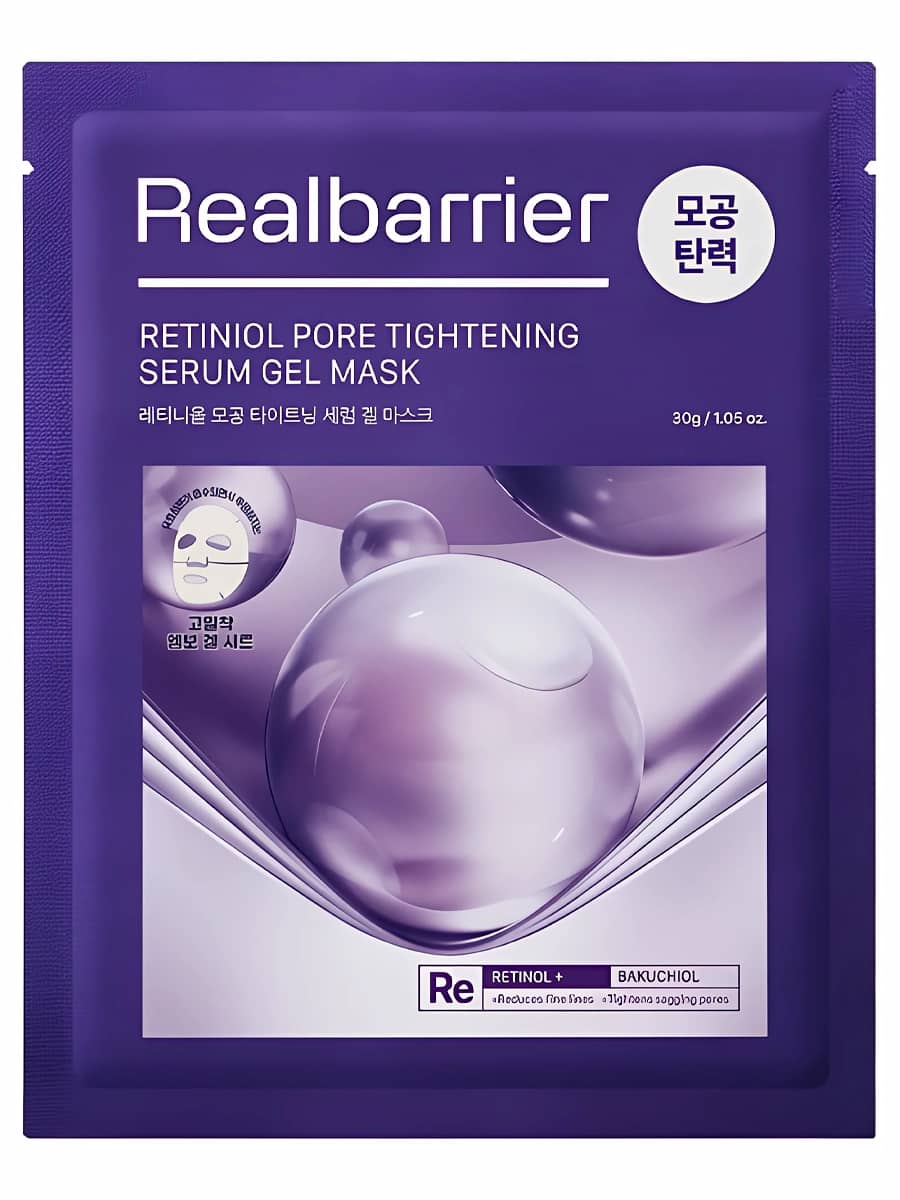 Real Barrier Гидрогелевая маска с ретинолом для сужения пор Retiniol Pore Tightening Serum Gel Mask 30 гр