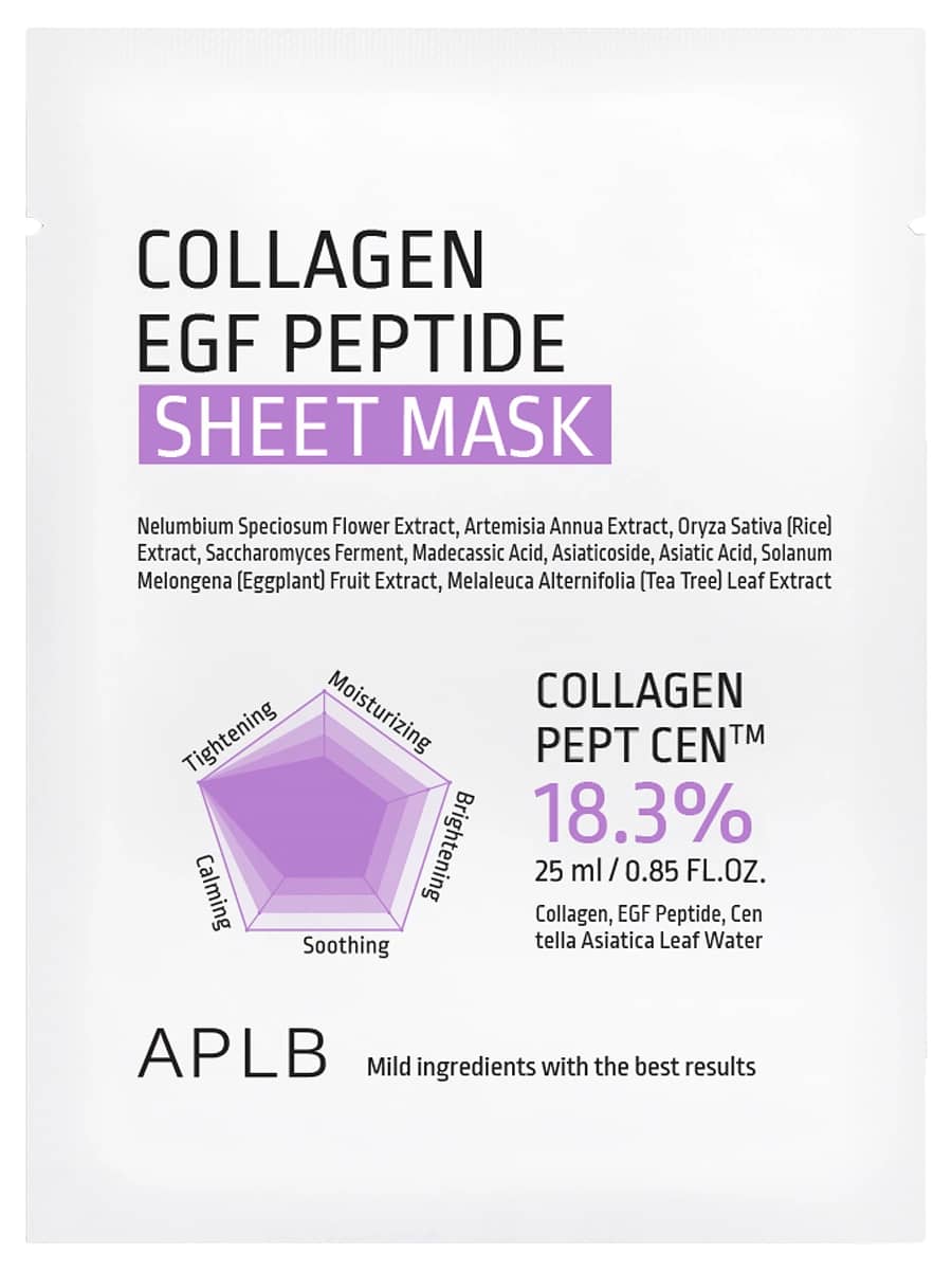 APLB Тканевая маска с коллагеном и пептидами для упругости кожи EGF Collagen EGF Peptide Sheet Mask 25 мл