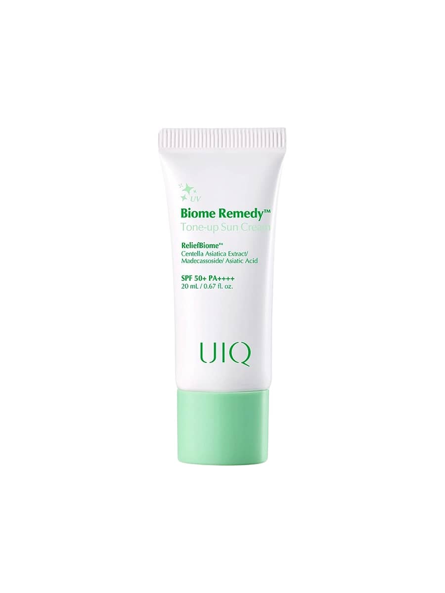 UIQ Тонирующий солнцезащитный крем с центеллой SPF50 Biome Remedy Tone-Up Sun Cream 20 мл