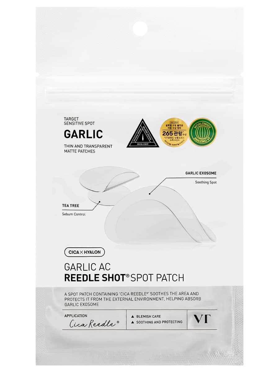 VT Cosmetics Патчи против акне с экзосомами чеснока и микроиглами Garlic AC Reedle Shot Spot Patch 48 шт