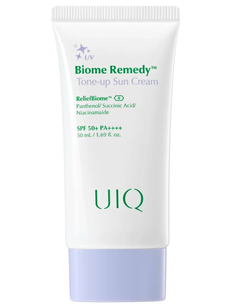 UIQ Освежающий солнцезащитный крем SPF50 Biome Remedy Tone-Up Sun Cream 50 мл