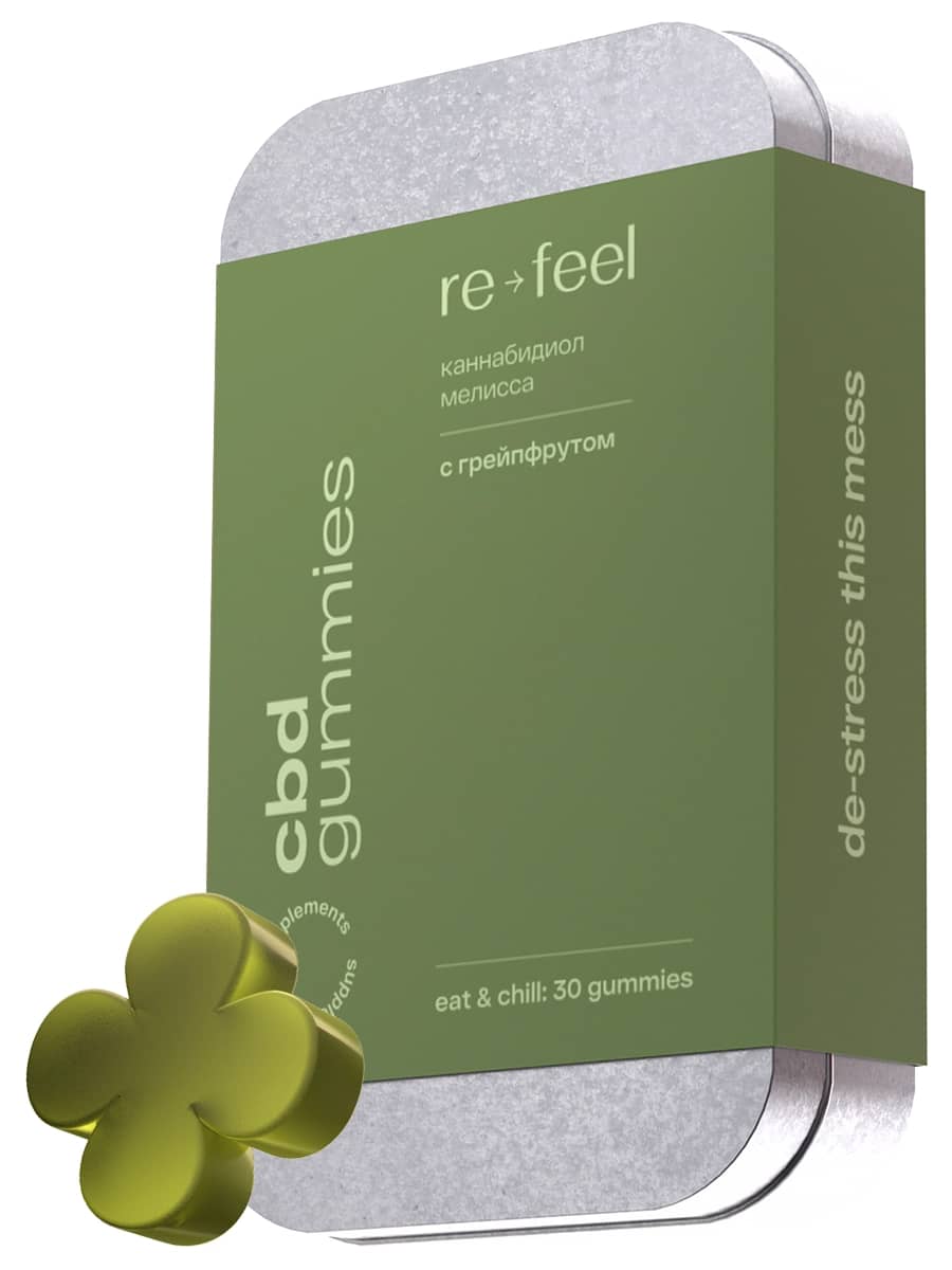 re-feel Мармелад с CBD для снижения стресса и тревожности CBD Gummies 30 шт