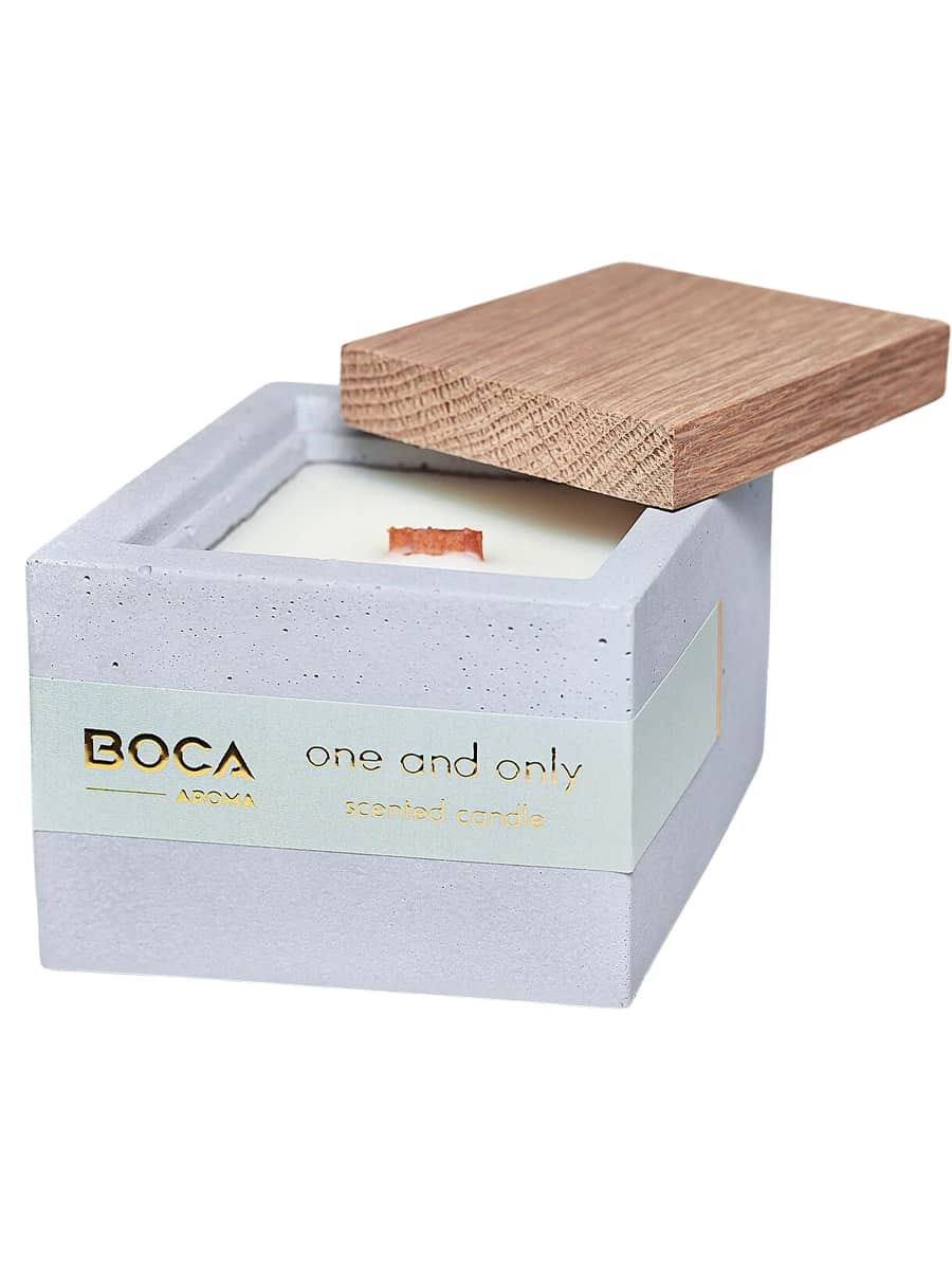 BOCA Аромасвеча в бетонном кашпо «Сухой лес, Древесина» One and Only Scented Candle 130 мл