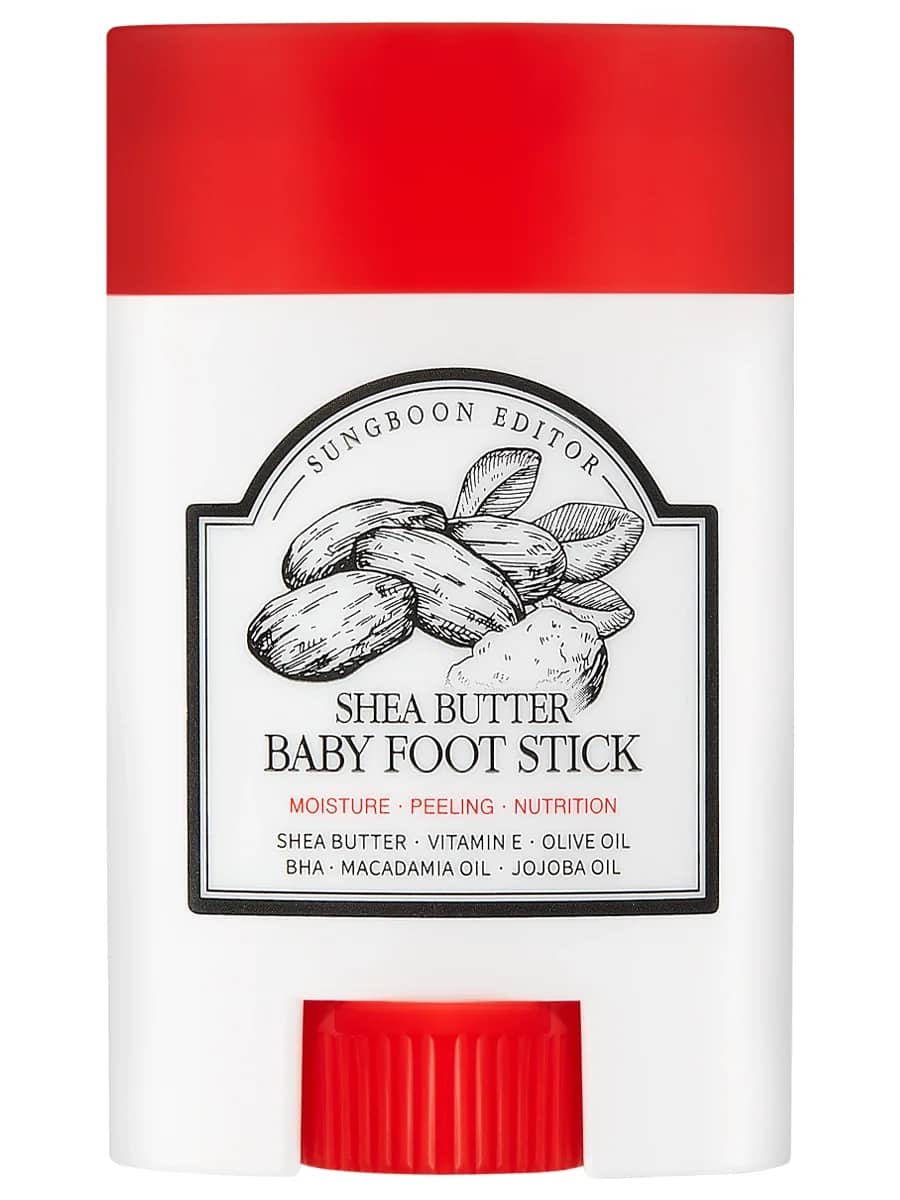 Sungboon Editor Отшелушивающий стик для ног с салициловой кислотой и маслом ши Shea Butter Baby Foot Stick 20 гр