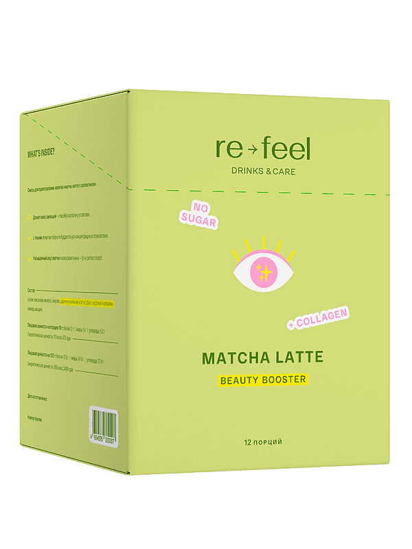 re-feel Матча-латте с коллагеном и кокосовым молоком Coconut Matcha Latte 12 шт
