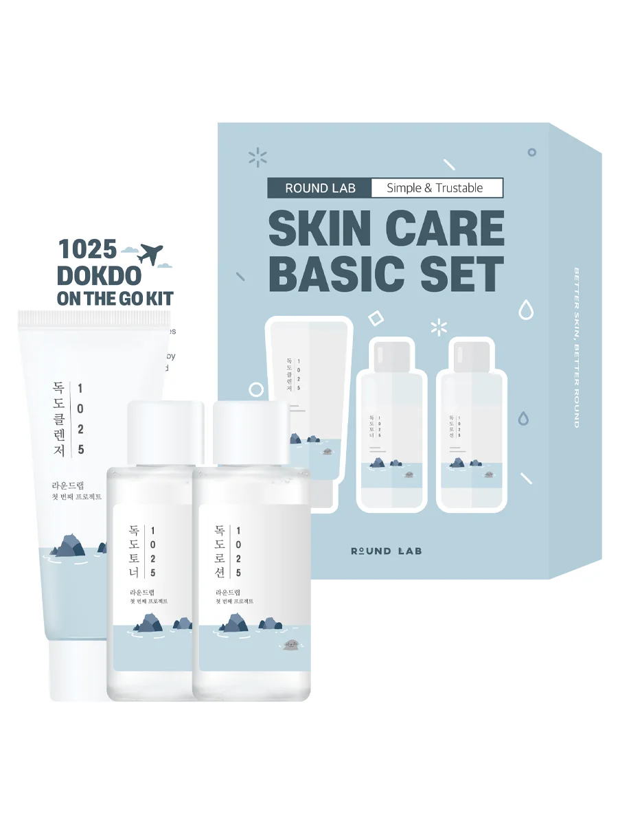 Round Lab Дорожный набор: очищающая пенка, тонер, лосьон 1025 Dokdo On The Go Kit 40+50+50 мл