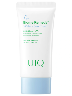 UIQ Легкий увлажняющий солнцезащитный крем с постбиотиками SPF50 Biome Remedy™ Watery Sun Cream 50 мл