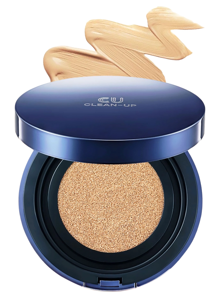CU Skin Антивозрастной тональный кушон – 21 тон SPF50 Clean-Up Skinfit Cushion Pact 15 гр х 2 шт