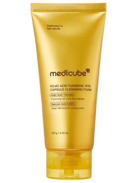 Medicube Осветляющая пенка для умывания с койевой кислотой и куркумой Kojic Acid Turmeric Vita Capsule Cleansing Foam 120 гр