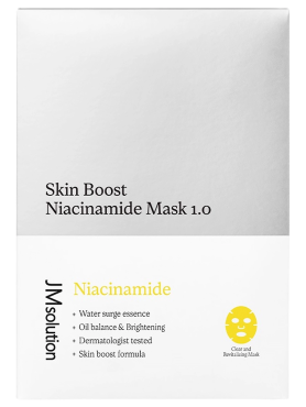 JMsolution Отбеливающая тканевая маска с ниацинамидом Skin Boost Niacinamide Mask 30 мл х 10 шт