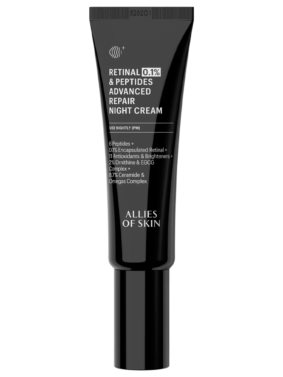 Allies of Skin Усиленный ночной восстанавливающий пептидный крем с 0.1% ретиналя 0.1% Retinal & Peptides Advanced Repair Night Cream 48 мл