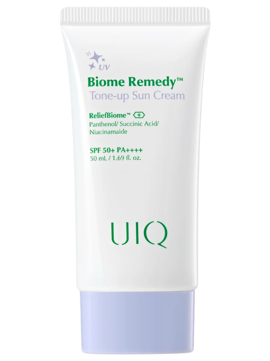 UIQ Освежающий солнцезащитный крем SPF50 Biome Remedy Tone-Up Sun Cream 50 мл