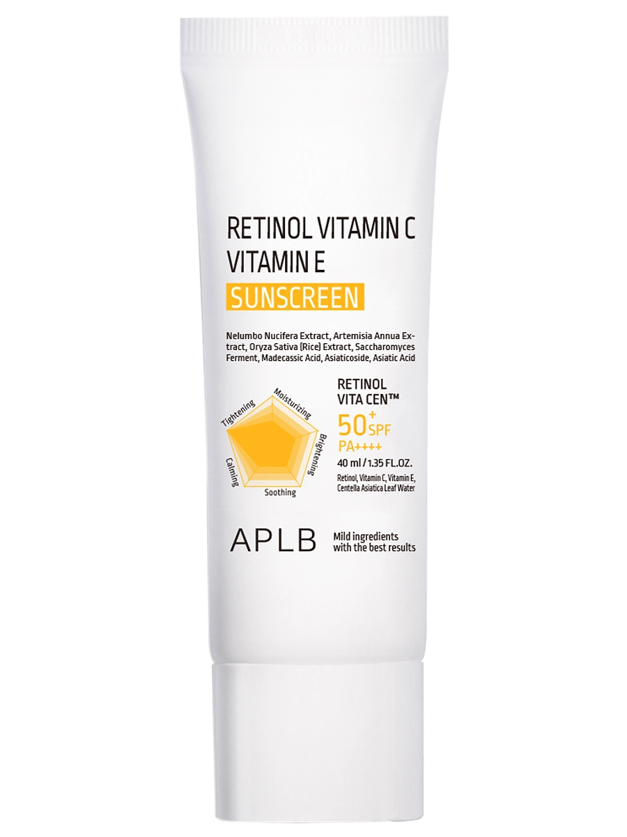 APLB Солнцезащитный крем с ретинолом и витаминами SPF50 Retinol Vitamin C Vitamin E Sunscreen 40 мл