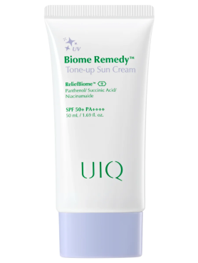 UIQ Освежающий солнцезащитный крем SPF50 Biome Remedy Tone-Up Sun Cream 50 мл