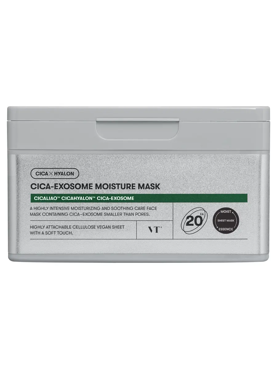VT Cosmetics Увлажняющие тканевые маски с экзосомами центеллы Cica-Exosome Moisture Mask 20 шт