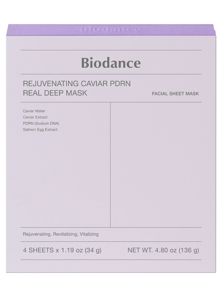 Biodance Омолаживающая гидрогелевая маска с ПДРН и икрой Rejuvenating Caviar PDRN Real Deep Mask 34 гр х 4 шт