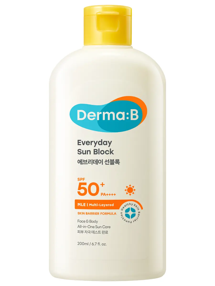 Derma:B Ламеллярный солнцезащитный лосьон для лица и тела SPF50+ PA++++ Everyday Sun Block 200 мл