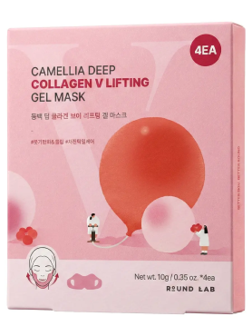 Round Lab Лифтинг-маска для V-зоны с коллагеном Camellia Deep Collagen V Lifting Gel Mask 10 гр х 4 шт