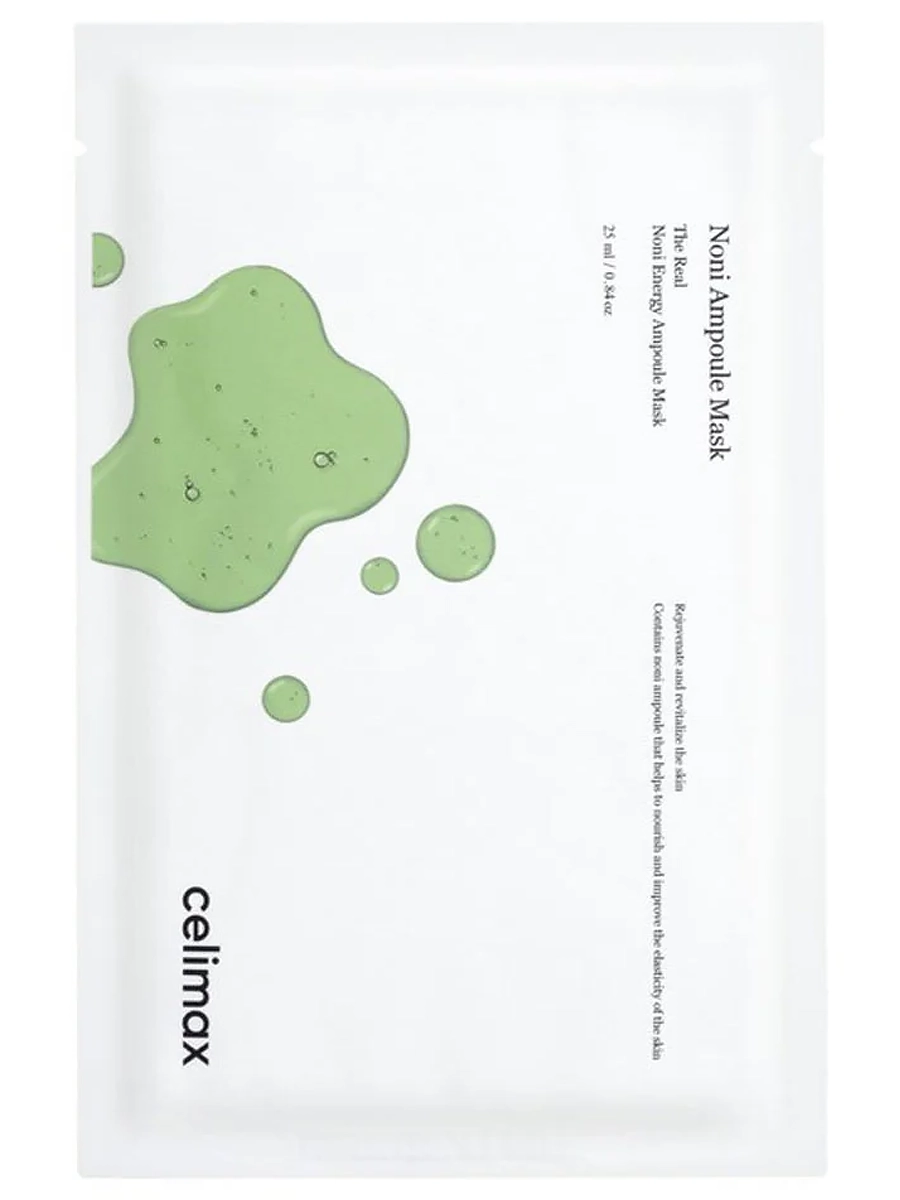 Celimax Восстанавливающая ампульная тканевая маска с экстрактом нони The Real Noni Energy Ampoule Mask 25 мл х 5 шт