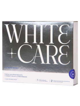White Secret Набор для отбеливания зубов: полоски и зубная паста White&Care 10 шт + 75 мл