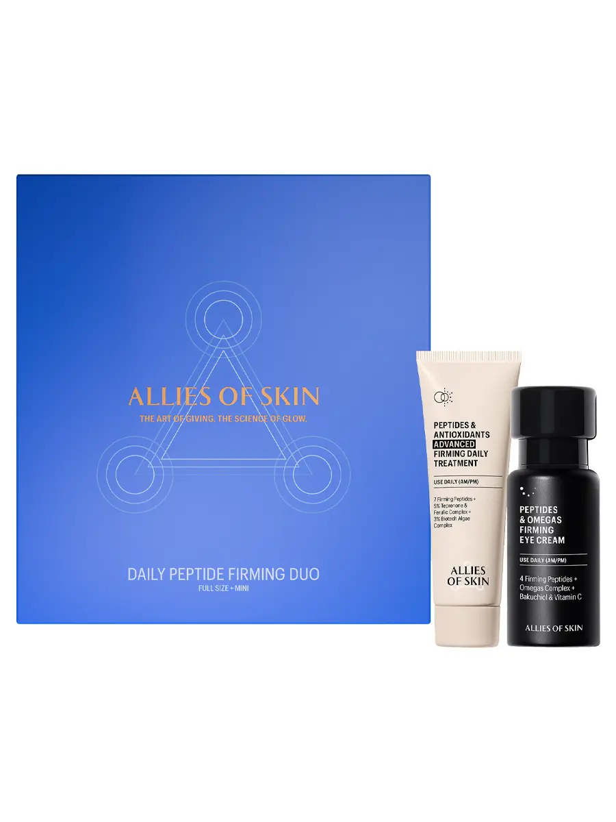Allies of Skin Укрепляющий дуэт с пептидами: крем для лица + крем для глаз Daily Peptide Firming Duo 12+15 мл