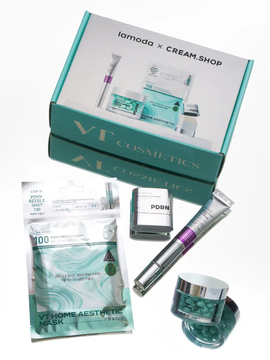 VT Cosmetics Бьюти-бокс для обновления, упругости и сияния Cream.Shop x Lamoda 50 мл, 15 мл, 9.5 г, 34 г