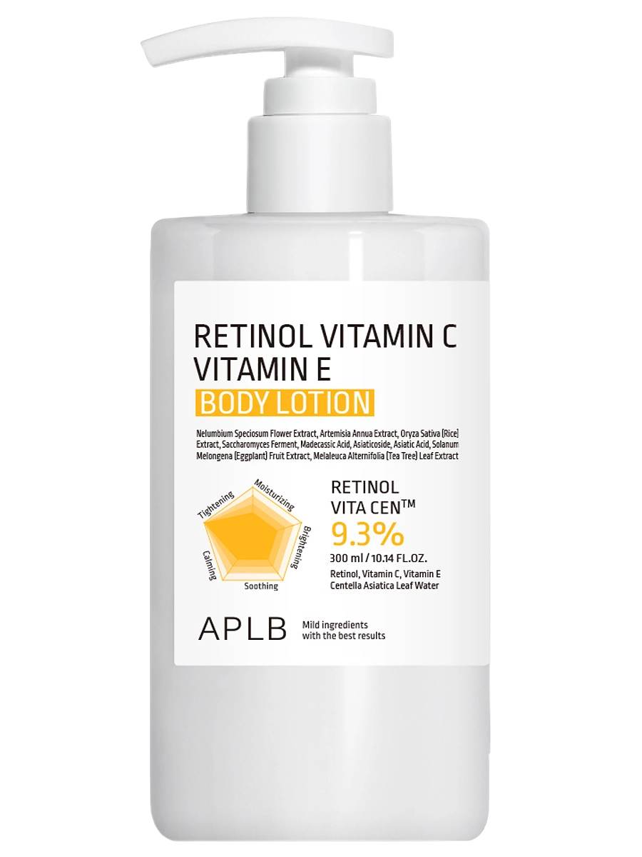 APLB Укрепляющий лосьон для тела с ретинолом и витаминами Retinol Vitamin C Vitamin E Body Lotion 300 мл