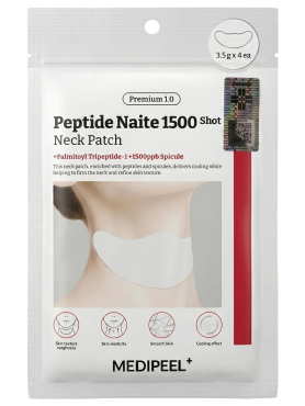 Medi-Peel Набор масок для шеи с пептидами и микроиглами Peptide Naite 1500 Shot Neck Patch 3.5 гр х 4 шт