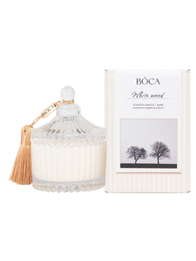 BOCA Аромасвеча «Древесная сладость» в стеклянной шкатулке White Wood Scented Candle 80 мл